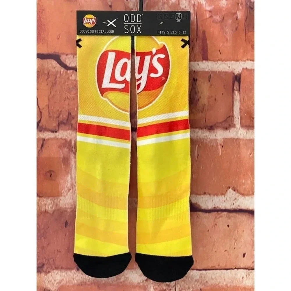Lays Potato Chips ODD SOX Soft Casual Crew Socks Fits Sizes 6-13 Unisex Colorful